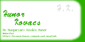 hunor kovacs business card